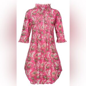 At Last Annabel‎ Cotton Tunic In Pink & Green Flower